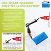 2PCS 7.4V 1200mAh SM-4P Plug Batteries with USB Charging Cable for EC08 RC Toy Car Model Off-Road Vehicle Hill Climbing Drift Racer Remote Control Boa