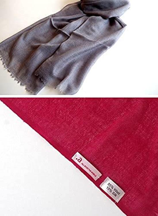 all over the Large Silk and Wool Stole for Men and Cashmere Perfect for and 77th Birthdays [.a world] Women, Fall/Winter, Purple, Touch, 70th, 77th,