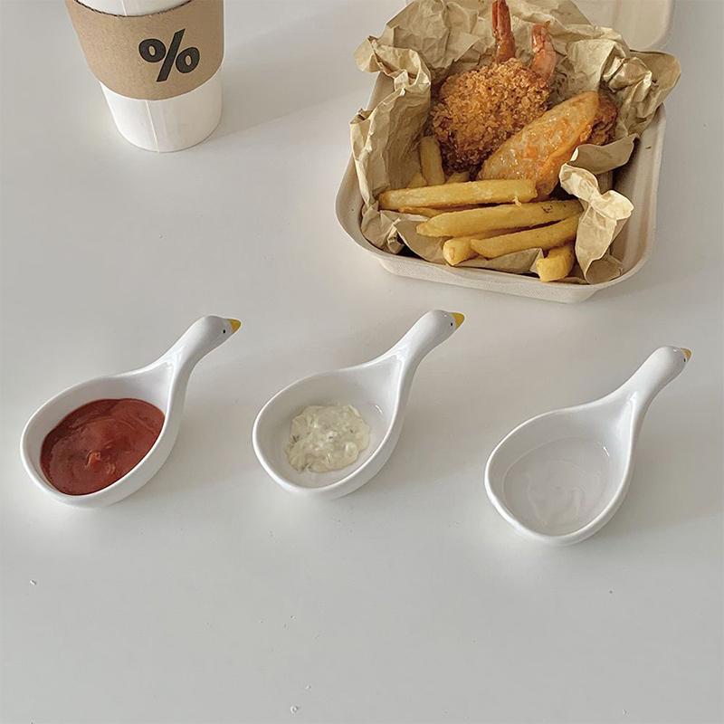 

Блюдо для приправ в форме лебедя, тарелка для соевого соуса, керамический диск, подставка для томатов, салатник