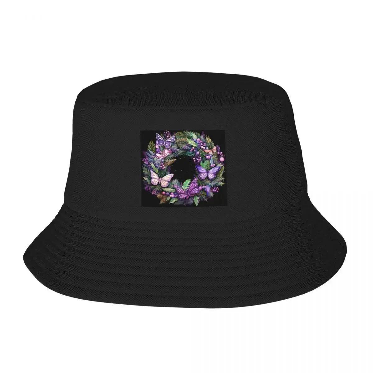 Christmas Wreaths Bucket Hat Christmas Hat Hood Ball Cap fishing hat Unisex Hat Womens