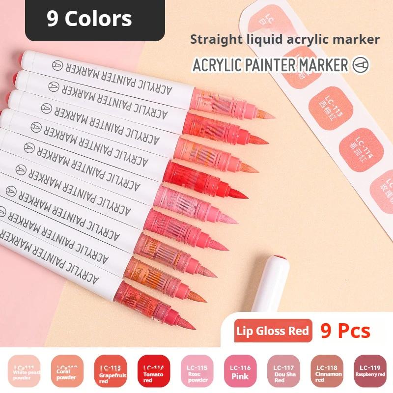 LANGUO 60Colors/box Direct Liquid Acrylic Paint Marker Pens Set Brush Color Marker Pen for DIY Painting Drawing Ceramic Glass