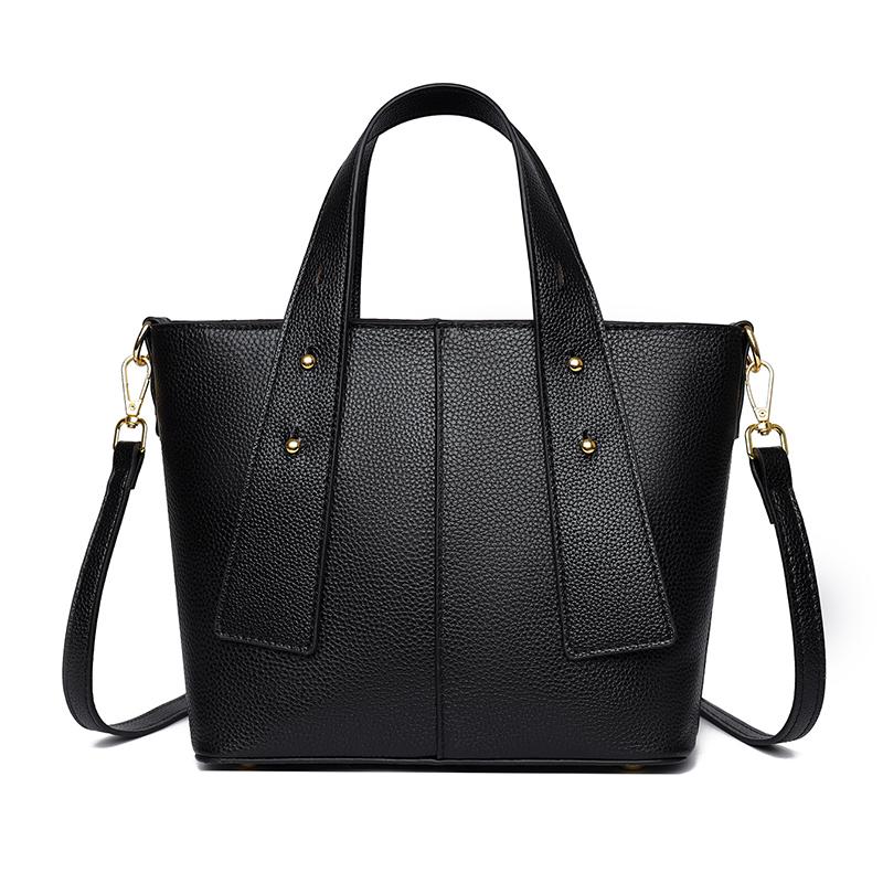 

Luxury Genuine Leather Tote Bag Female High Quality Solid Color Cow Leather Handbag Women Brand Shoulder Crossbody Bags 23cm 10cm 20cm