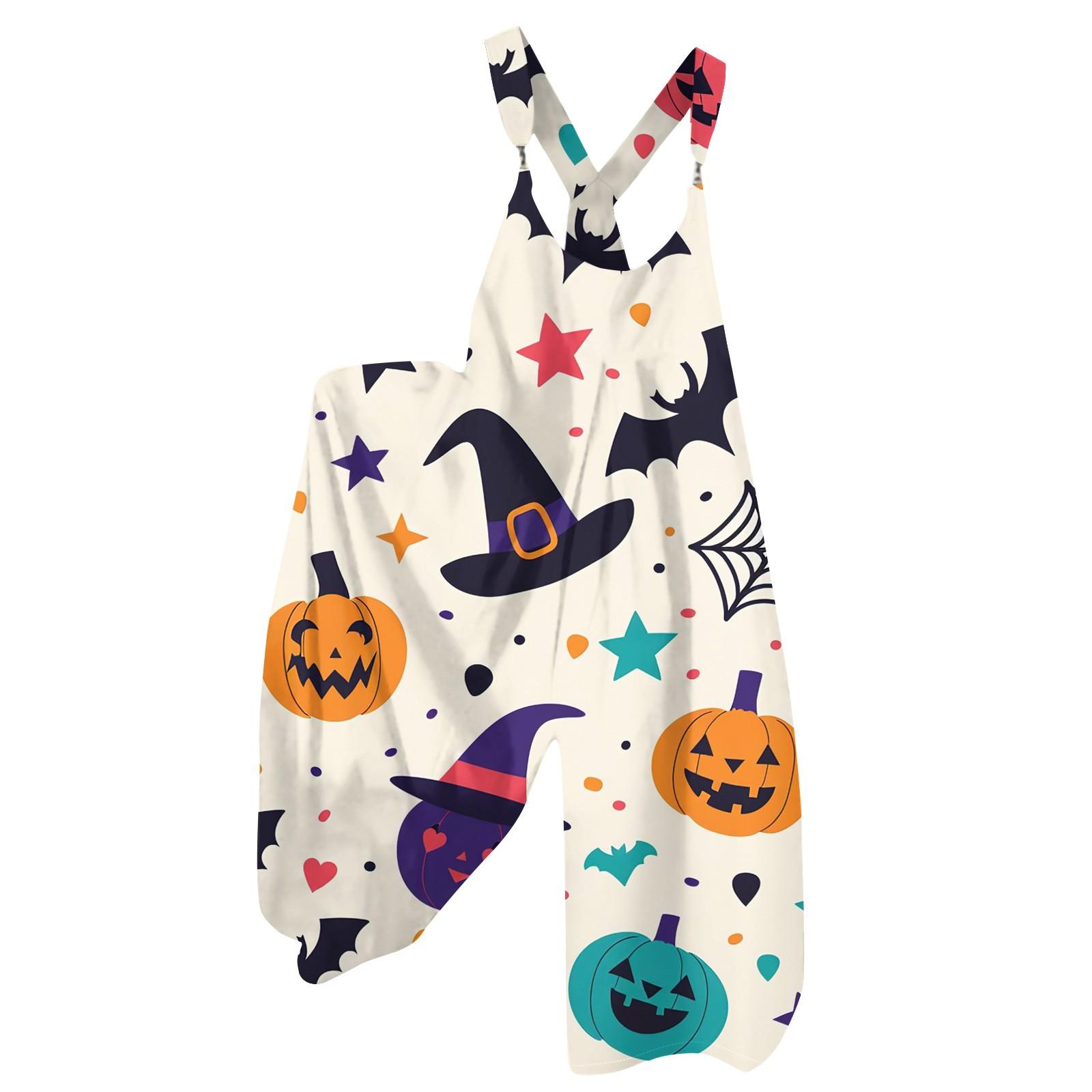 

Женский летний комбинезон с цветочным принтом в винтажном стиле (Нерегулируемые ремни) M белый