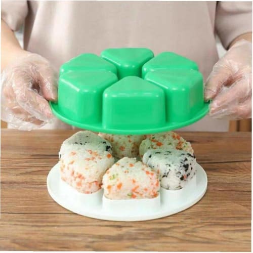 

Onigiri Maker, Onigiri Mold, Press, 6-Cavity Onigiri Mold, Bento Box, Hassle-Free Kitchen Supplies