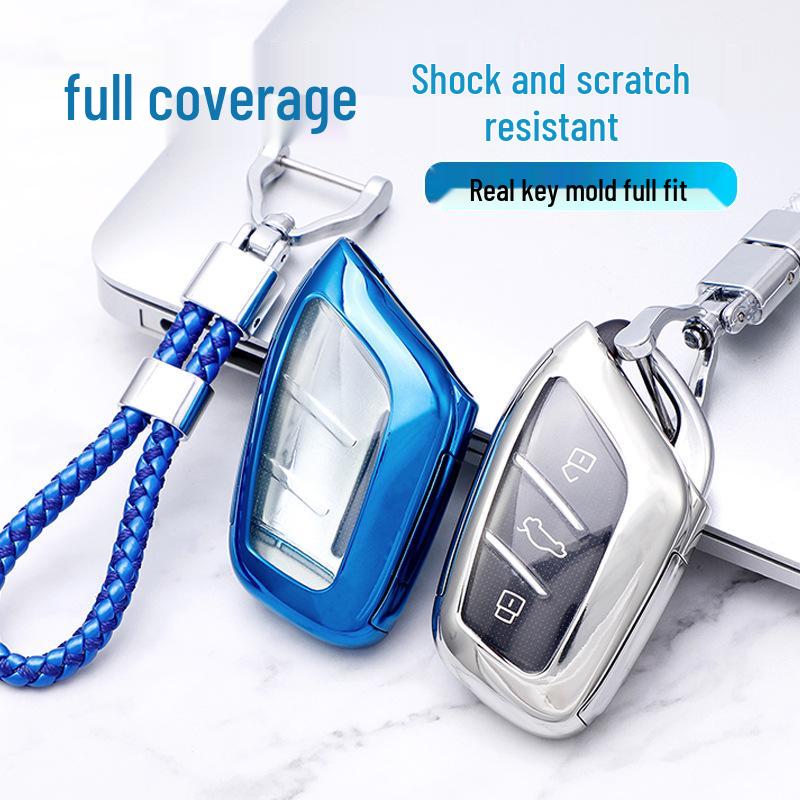 TPU Car Key Case for Roewe RX5/RX3 and MG HS - Two-in-One Key Shell Cover