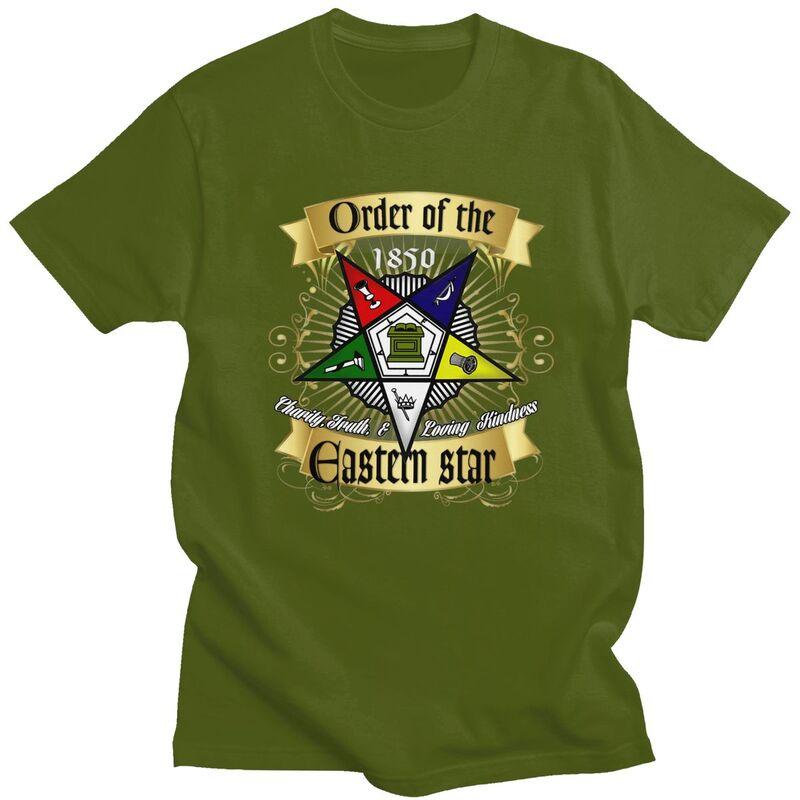 Custom Trendy OES Emblem Order Of The Eastern Star T Shirt Men Short Sleeves 100 Cotton Tshirt Tee Tops Streetwear Tshirt