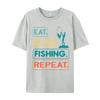 Top Tshirts Eat Sleep Fish Repeat TShirt Pure Cotton O Neck Men Top Tshirts Design Camisas Basicas Hombre
