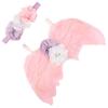 Feather Angel Rhinestone Pannebåndsett Baby Chiffon Flower Pannebånd Hårtilbehør Nyfødt fotorekvisitt kostyme