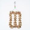 Parrot Wooden Chewing Toy Natural Wood Blocks with Metal Hanging Hook for Cage