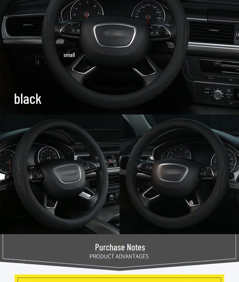 Nappa Leather Embossed Car Steering Wheel Cover - Four Seasons, Comfortable Grip