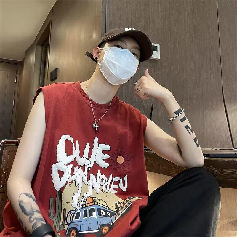 Trendy Men's Sleeveless Casual Sports Vest - American High Street Style