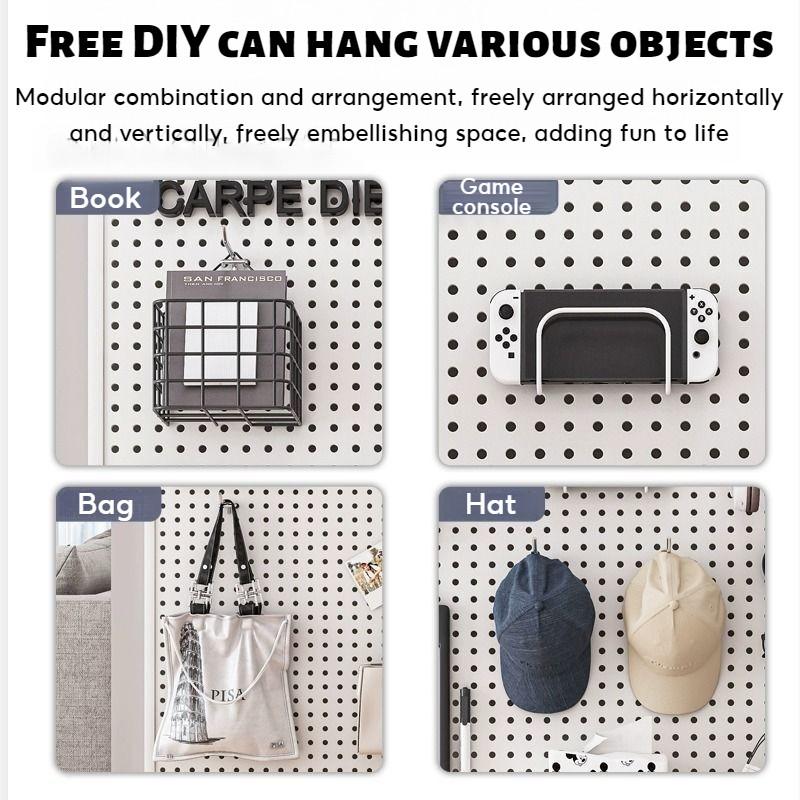 Magnetic Attraction Metal Pegboard Large Size Wall Pegboard Hole Board Thickened Hook Peg Board Storage Rack