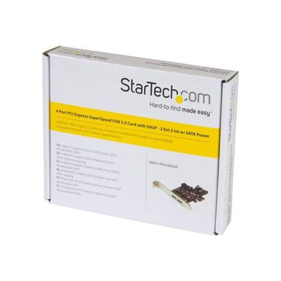 STARTECH 4-Port USB 3.0 PCI Express Controller Card - 2 External 2 Internal