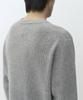 Musinsa Standard [Victoria Wool] Minimal Ribbed Henley Neck Knit [Melange Light Grey]