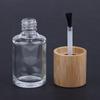 5ml 10ml 15ml Zylindrische Glas-Nagelölflasche Haarbürste Nagellackflasche Massivholz- und Bambusdeckel Nagellölbehälter