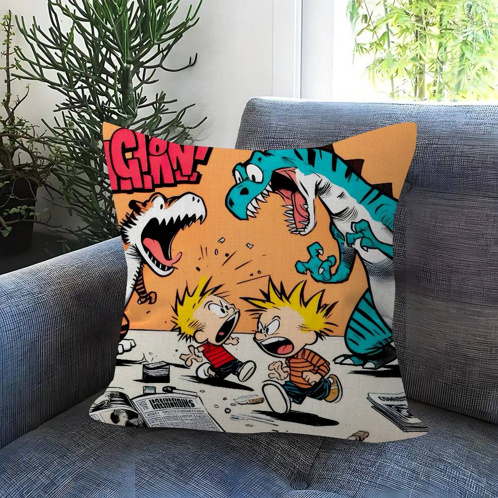 Anime C-Calvin And H-Hobbes Cushion Cover Car Throw Pillow Case For Sofa Car Christmas Gift