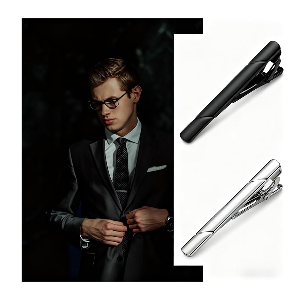 tie clip set of perfect for everyday and a great High-quality 4, work, men's accessories, gift.