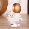 Chic Cartoon Astronaut Resin Cake Ornament for Birthday Celebration Dessert Decoration Home Car Desk Shelf Table Gift Silver