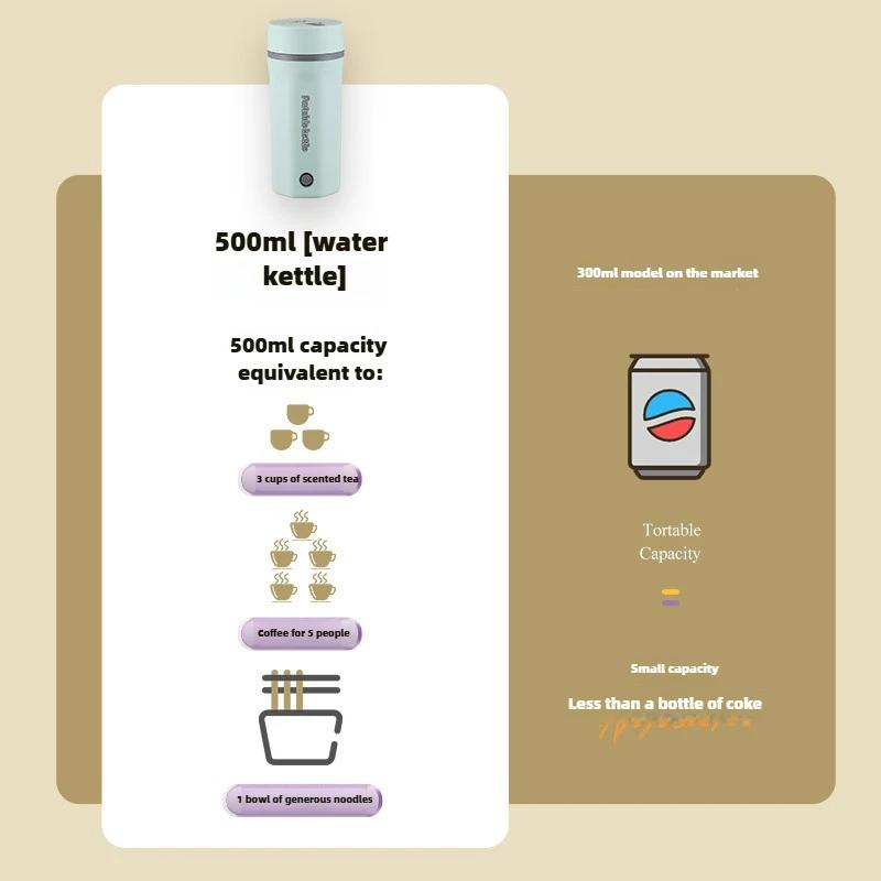 500Ml taşınabilir entegre büyük kapasiteli elektrikli bardak ev tipi ısıtma elektrikli su ısıtıcısı 110v Amerikan standart su bardağı