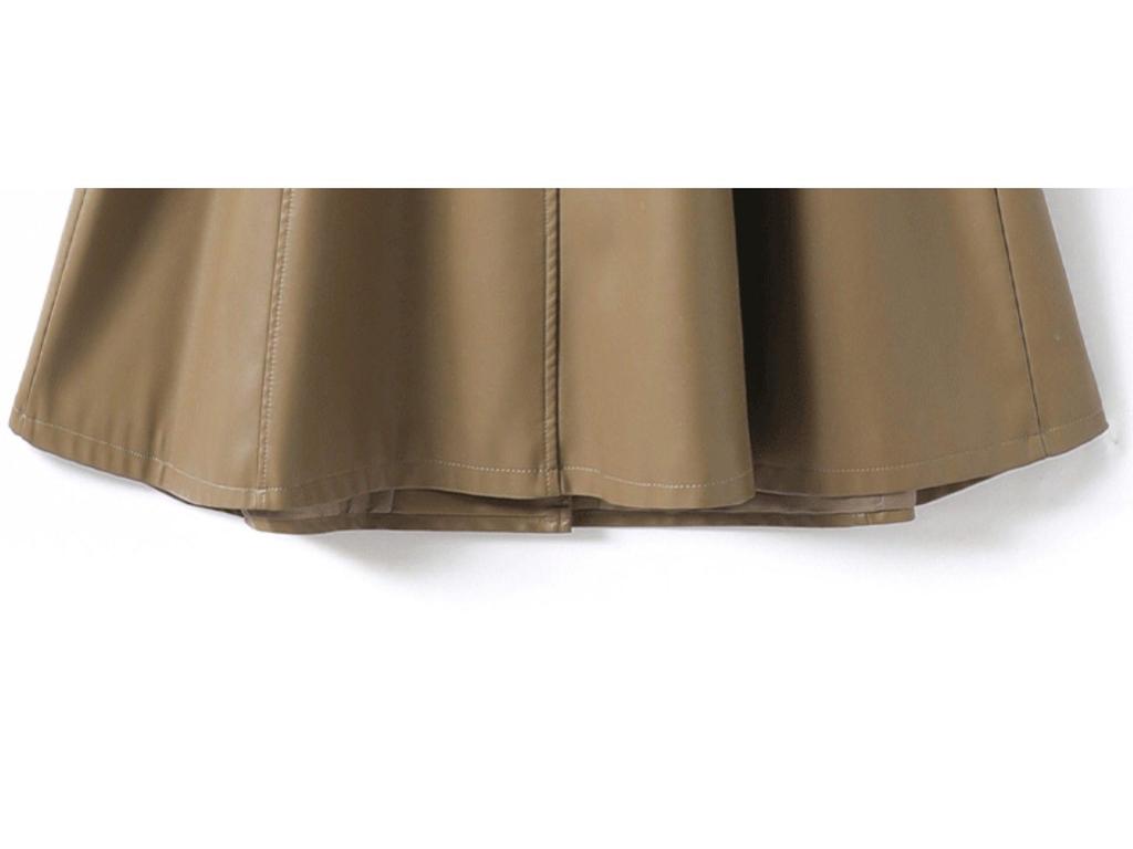 Women's Sheepskin Coat: Elegant Lace-Up, Waist-Cinching, Long Leather Skirt Style, 2025 Collection