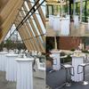 60/70/80cm Cocktail Table Skirts Stretch Spandex Fitted Tablecloths Wrinkle-Resistant Washable for Weddings Parties Banquets