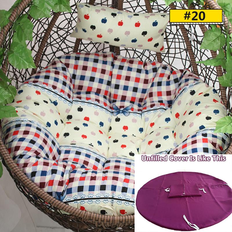 Hanging Swing S/L Unfilled or Filled Egg Basket Seat Chair Cushion Cover (NO Chair)Papasan Round Detachable Pillow Home Patio