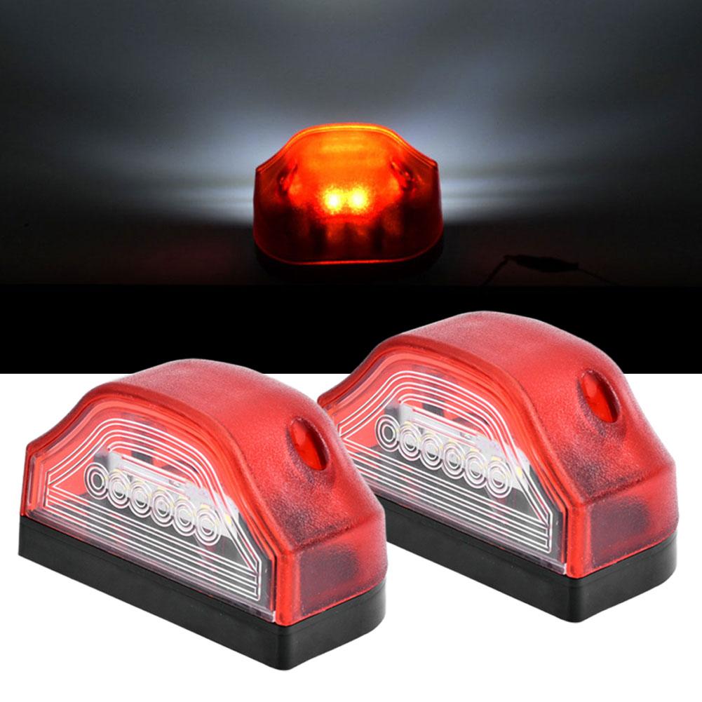 24V Universal LED License Plate Light, 6-LED Truck License Lamp with White Light, Replacement Light for Trailers & O1I8