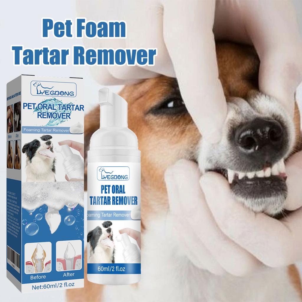 Removedor de Manchas Dentárias para Animais Remove placa bacteriana, dentes amarelados, mau hálito, limpador de espuma oral