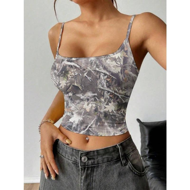 

Женские топы-бюстье с принтом, летние новые подтяжки с принтом в виде пупка, короткие топы без рукавов в стиле темперамент M серый