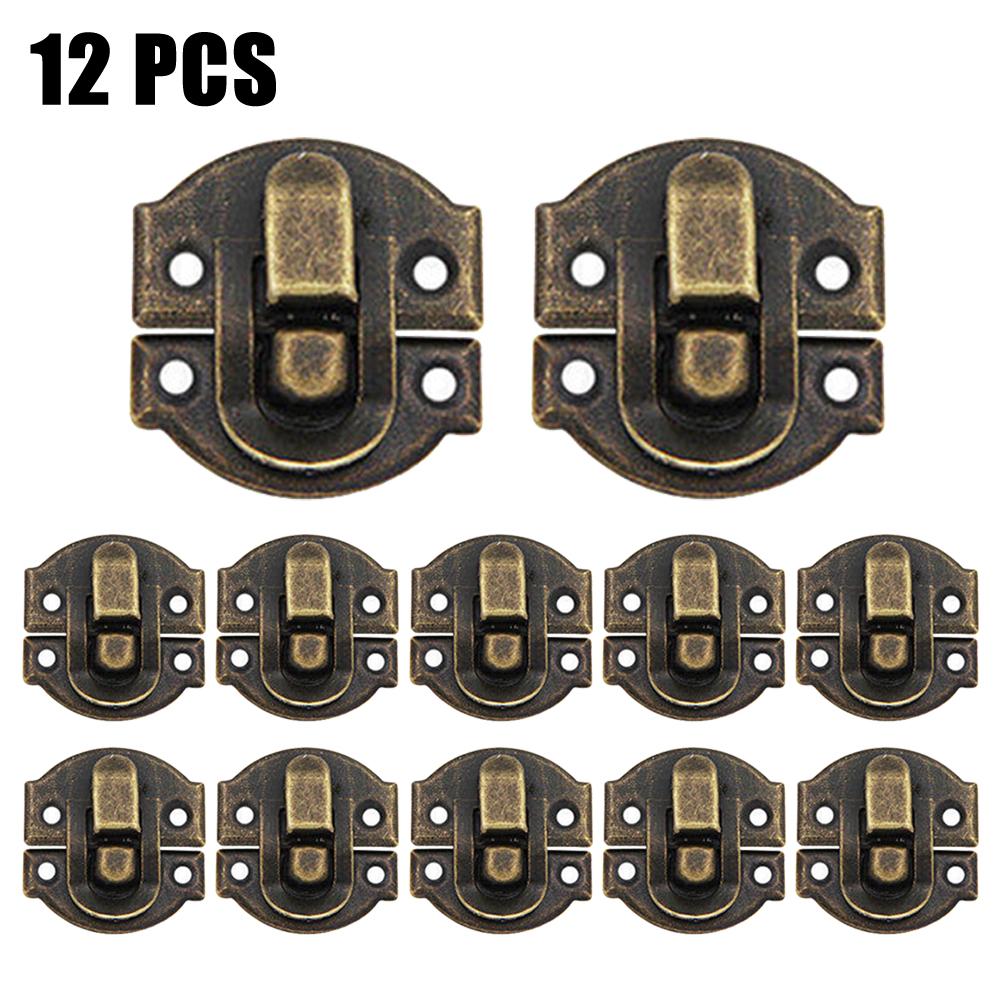 5/12set Jewelry Box Hasp Clasp Suitcase Wood Chest Cabinet Decorative Lock Latch Vintage Case Buckle Lock Decorative Hardware