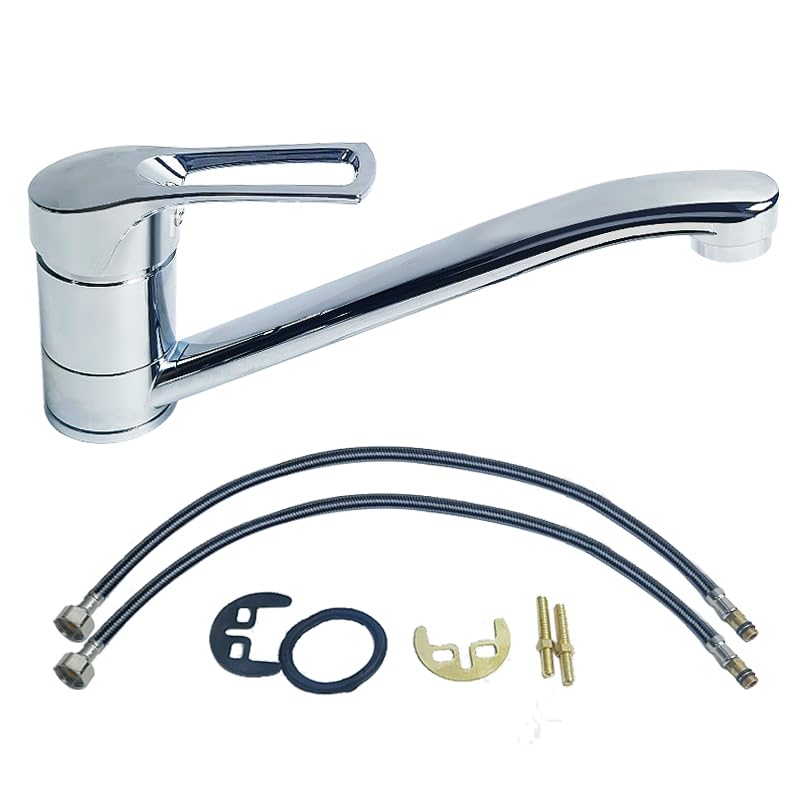 

mixer for general bathroom and kitchen Single-lever faucet, use, faucet, swivelable, water-saving (silver)