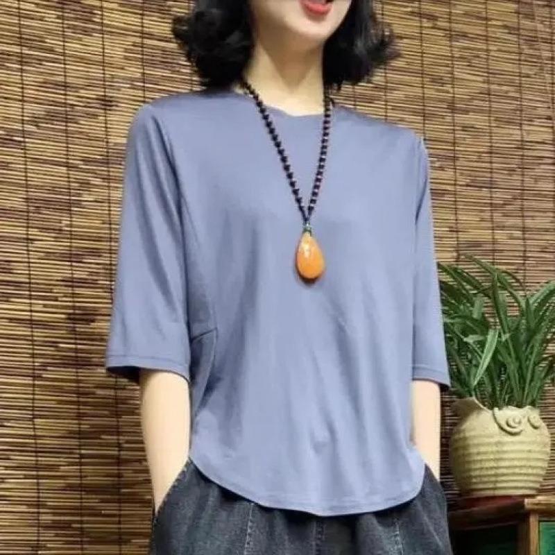 Irregularly Designed New Style Mid-sleeve Summer Shirt