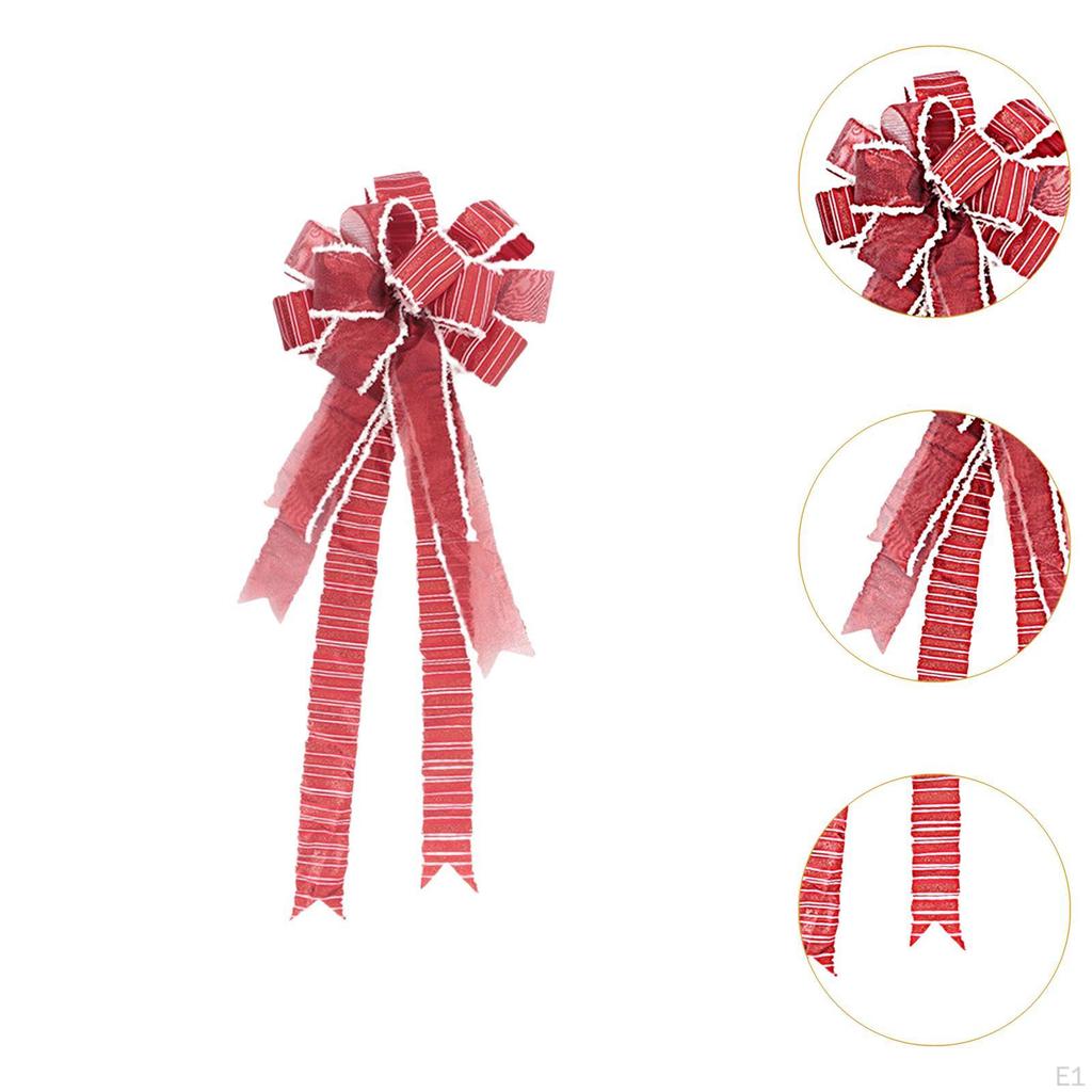 Christmas Tree Topper Bow Decoration Festive Xmas Decor Cute Ornament