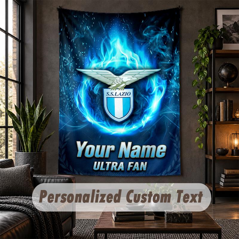 Wall Tapestry Lazio FC Print Custom Name Text Wall Hanging Home Decor