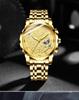 Tycoon Gold Men's Waterproof Diamond-Set Luminous Date Watch