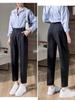 Spring Autumn Black Elegant Suit Haren Pants Women Fashion Elastic High Waist Casual Trousers Woman Korean Style Solid Office Lady Slim Pants