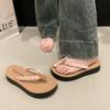 Internet Celebrity Explosion Retro Thick Bottom Flip-flops Women 2025 New Summer Wear with Skirt High-end Sandals