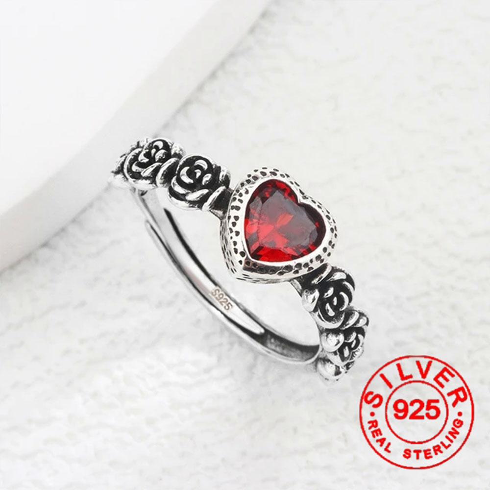 

BF CLUB Silver Color Rings for Women Fashion Geometric Handmade Irregular Red Green Yellow Stone Ring Party Christmas Gift