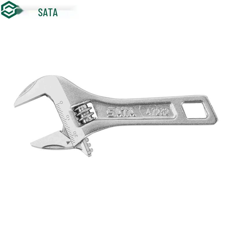 SATA 47232 Large Jaw Short Handle Adjustable Wrench 6 inch