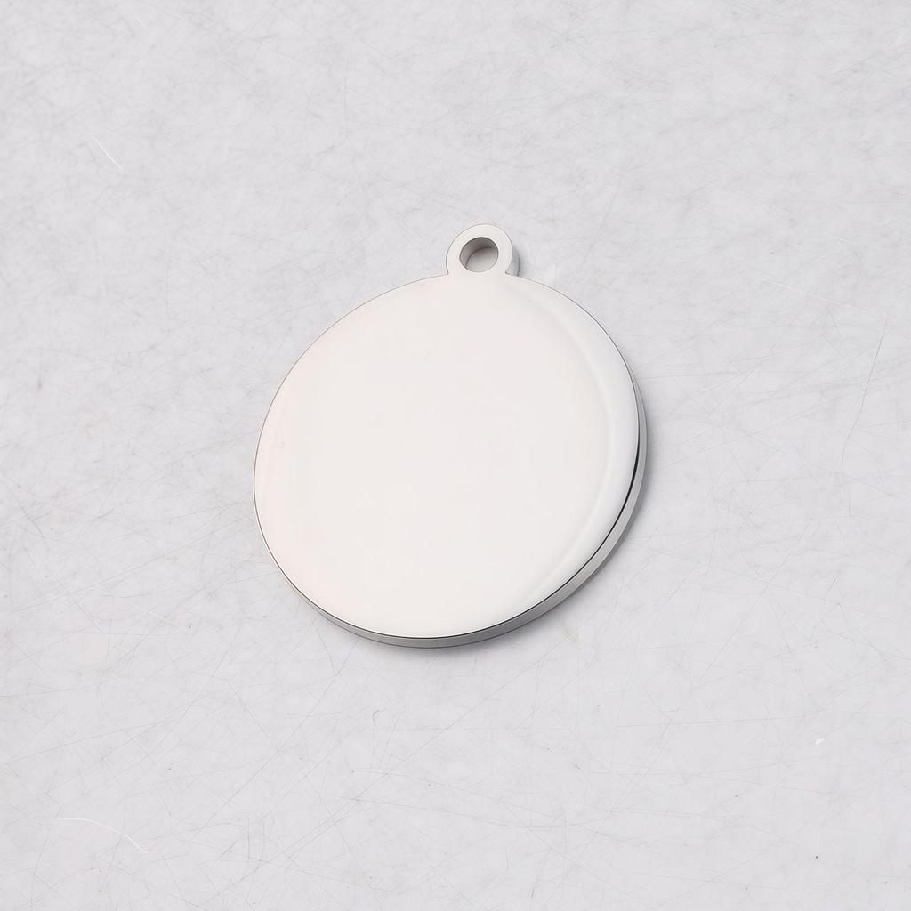 Engravable Stainless Steel Round Mirror Pendant for DIY Jewelry