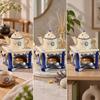 Decorative Hand-painted Fragrance Warmer with Flat Upper Platform for Tea