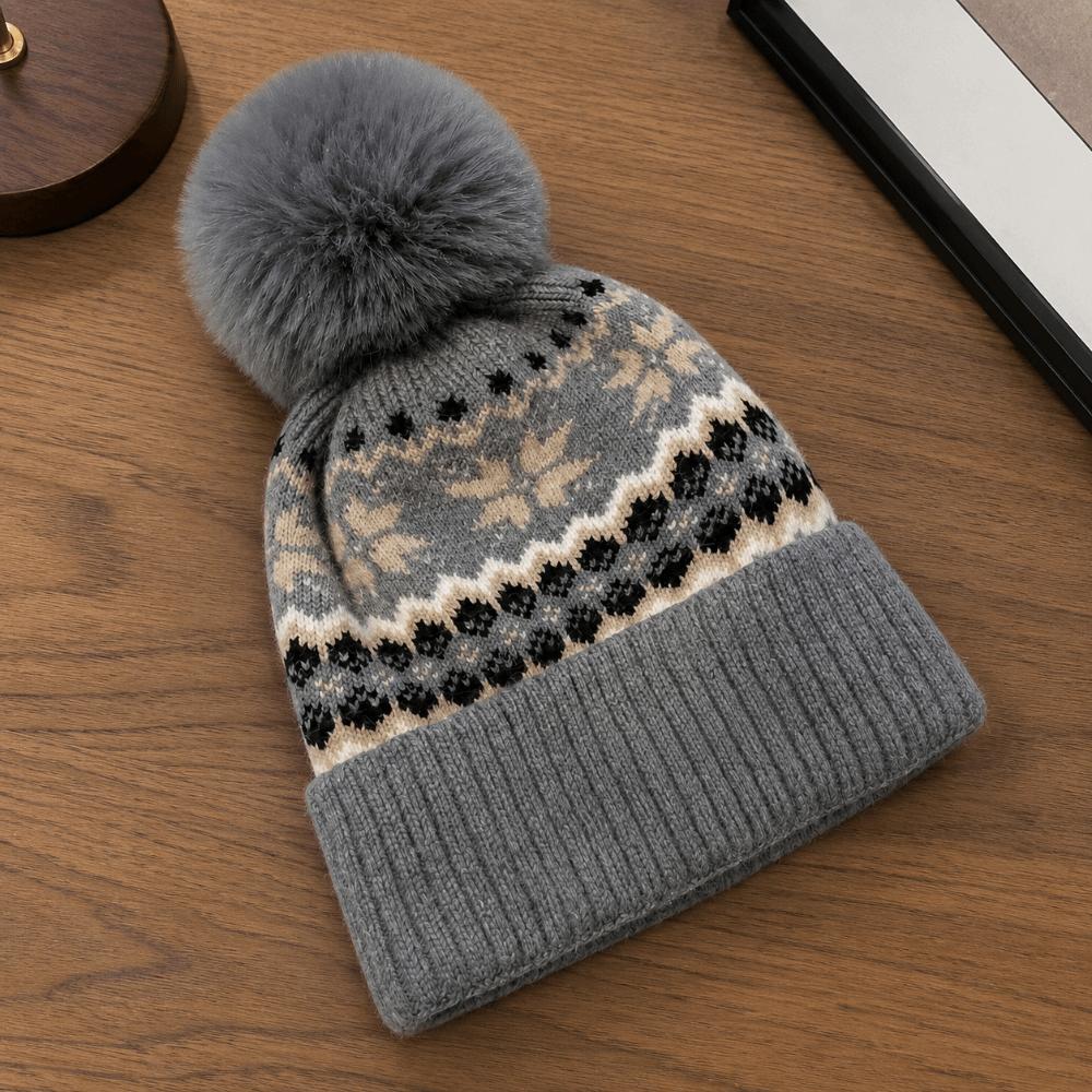 Windproof Knitted Beanie Cap Pom Pom Decoration Casual Beanie Winter Warm Hat for Unisex