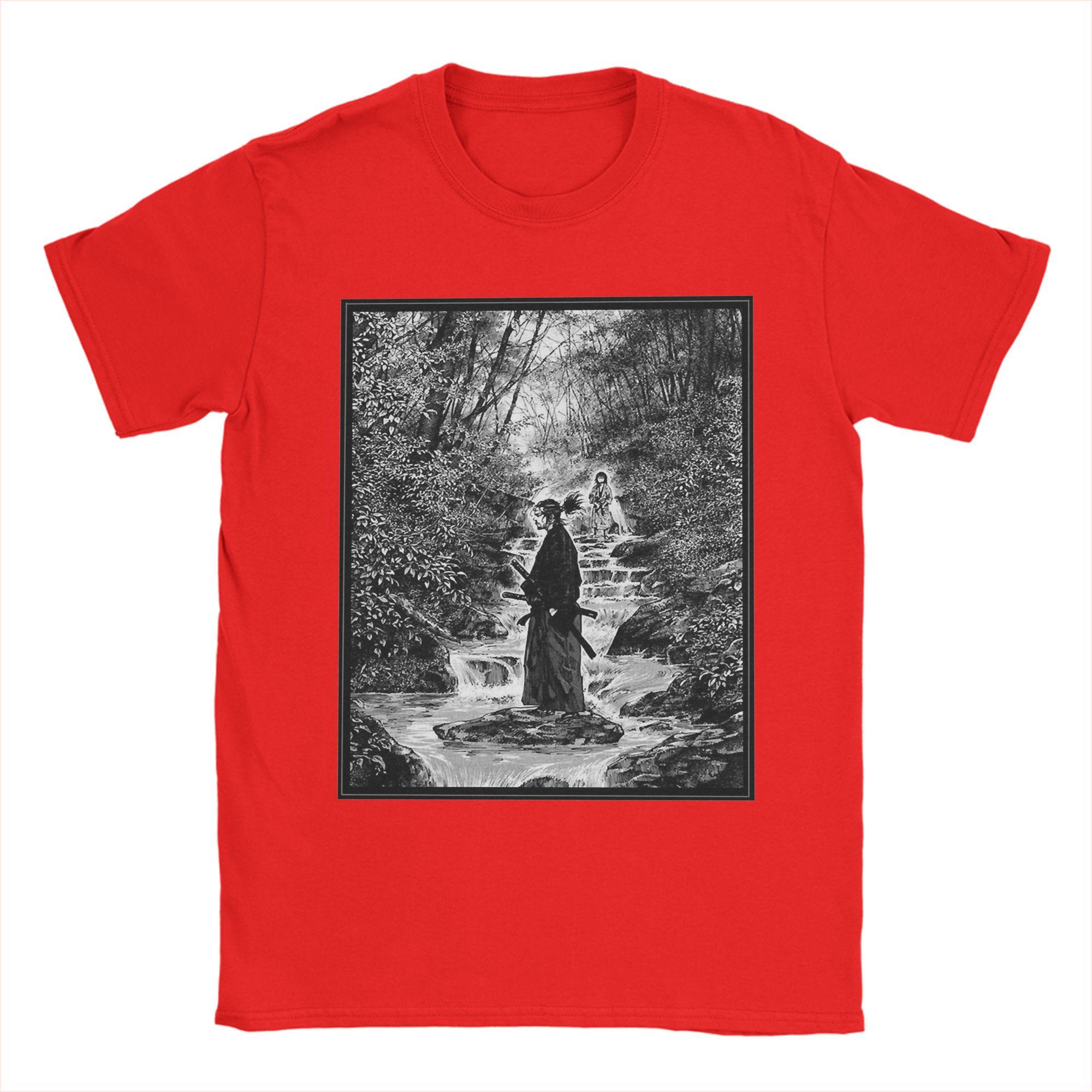 Manga Vagabond Musashi Miyamoto Manga Men T Shirt Vintage Tee Shirt Short Sleeve Crewneck TShirt Cotton Plus Size Clothing S