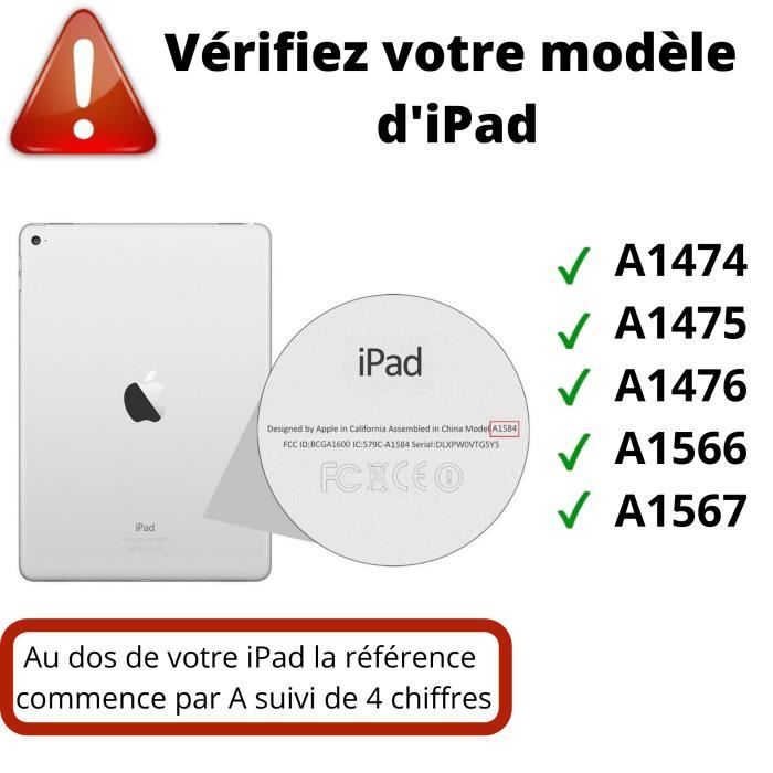 Case - Phonillico - iPad Air 1/2 - Red - Rigid 360 Multi-positions - Elastic