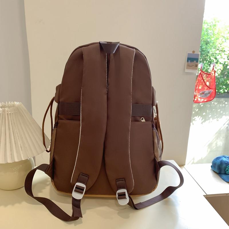 Симпатичный женский рюкзак большой емкости с цветными блоками — фото 13