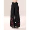 Calça jeans feminina preta gótica larga Harajuku Y2k estética borboleta calças jeans coreanas calças jeans vintage roupas trashy