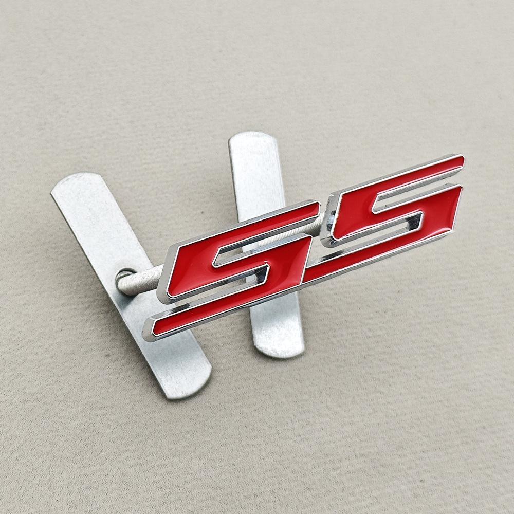 New Car Styling Badge 3D Metal SS Logo Front Grill Emblem Fender Trunk Sticker Decal Accessories For Chevrolet Camaro Silverado