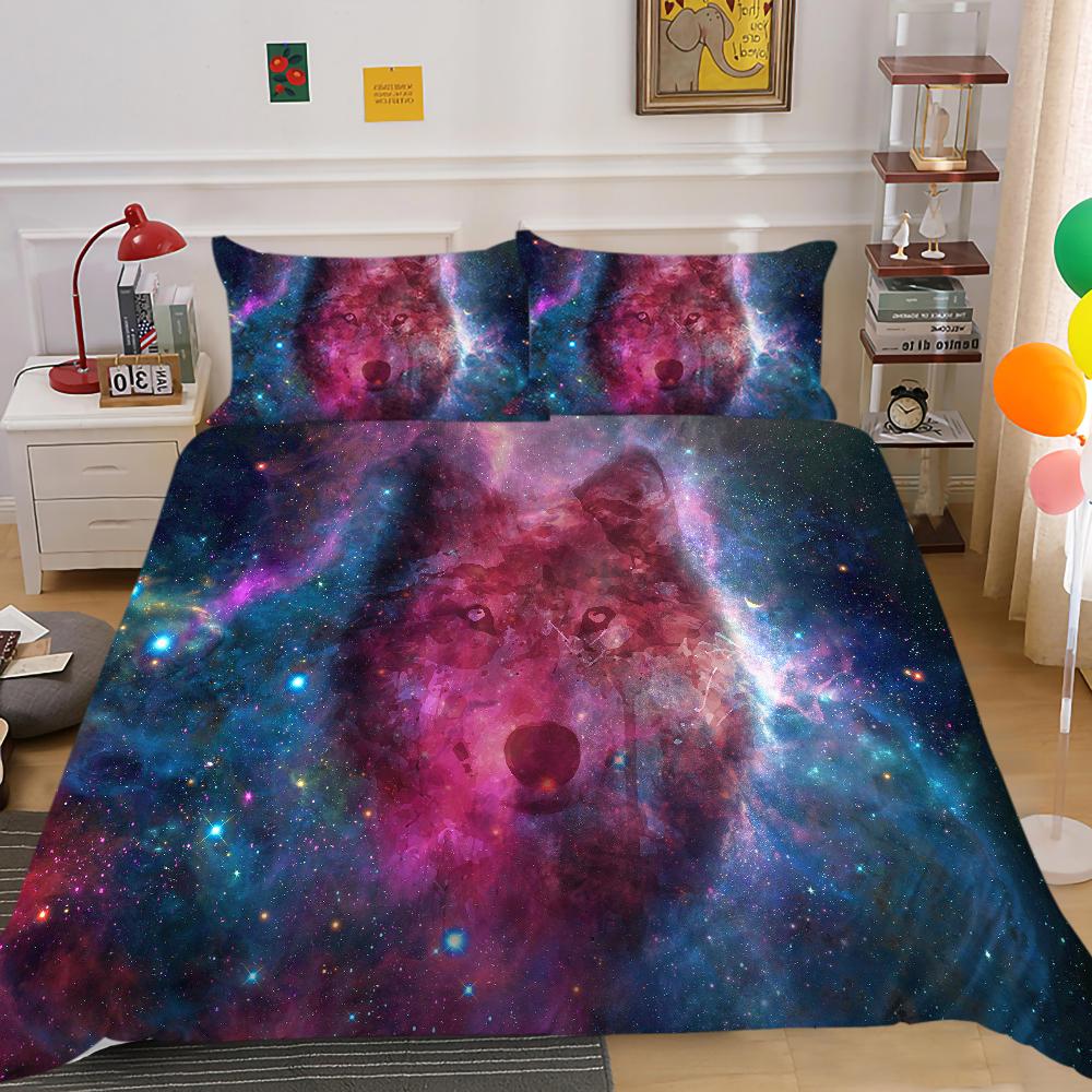 Starry Animals Duvet Cover Set Queen Size Bedding Home Textiles 3D Printing Romatic Quilt Cover Woman Man Bedding Cover Sets