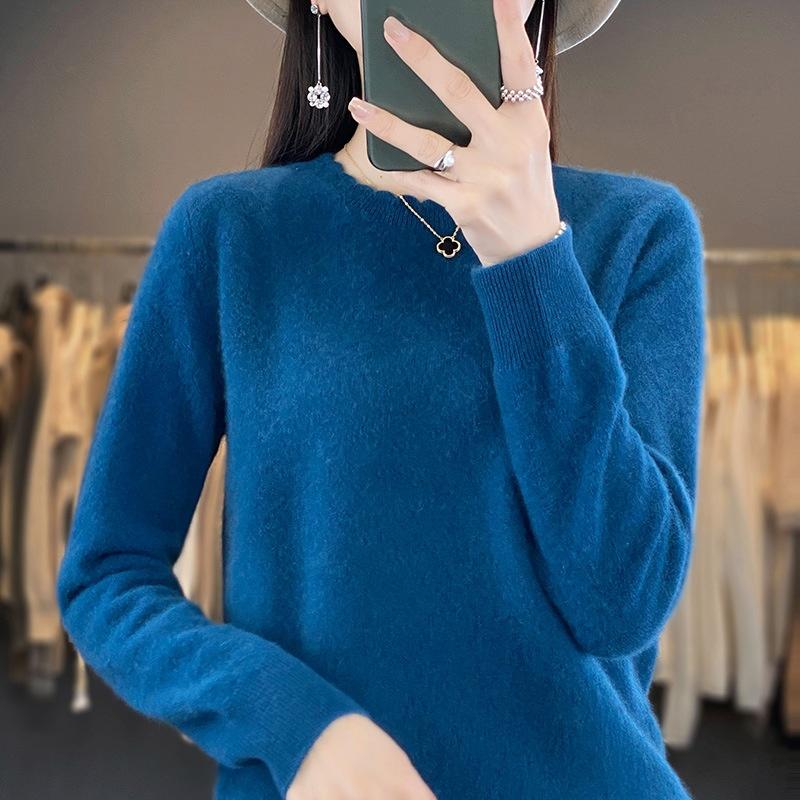 Women Knitted Sweater Autumn Winter Fashion O-Neck Pullover Warm Clothes