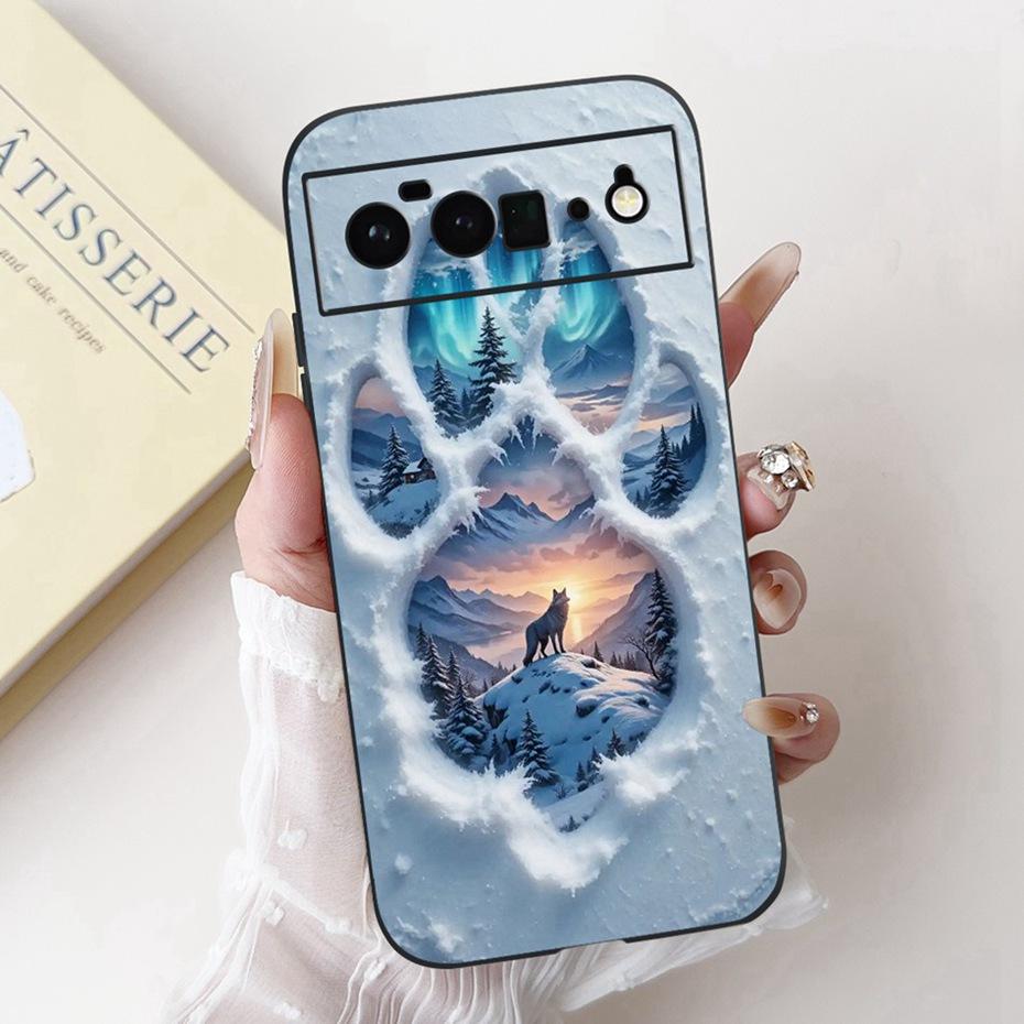 Fashion Painting Phone Case For Google Pixel 6 Pro 6a Black Silicone Soft Cover For Google Pixel6 Pixel6a 6Pro Cases Bumpers